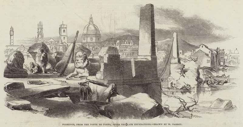 Firenze, Ponte de Perrosta myöhäisten tulvien jälkeen tekijältä William Parrott