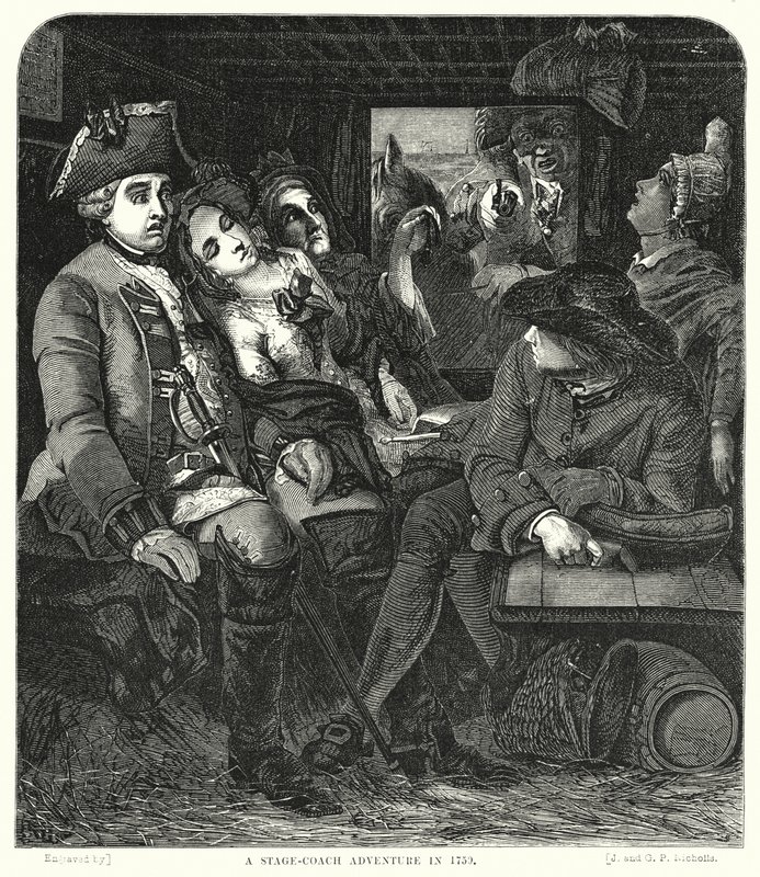 Lava-valmentajan seikkailu vuonna 1750 tekijältä William Powell after Frith