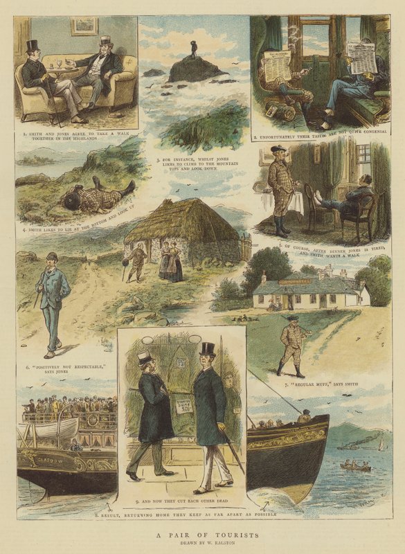 Pari turistia (chromolitho) tekijältä William Ralston