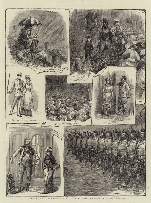 Royal Review of Scottish Volunteers Edinburghissa tekijältä William Ralston