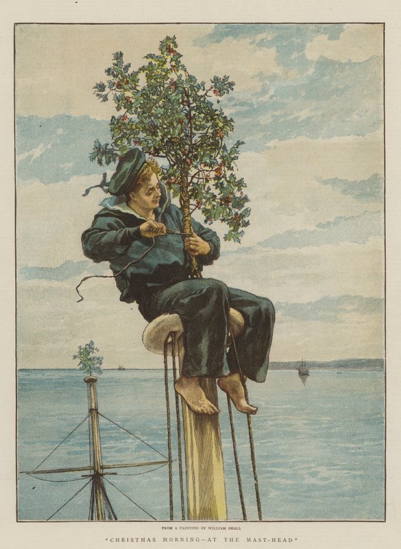 Jouluaamuna mastopäässä (chromolitho) tekijältä William Small