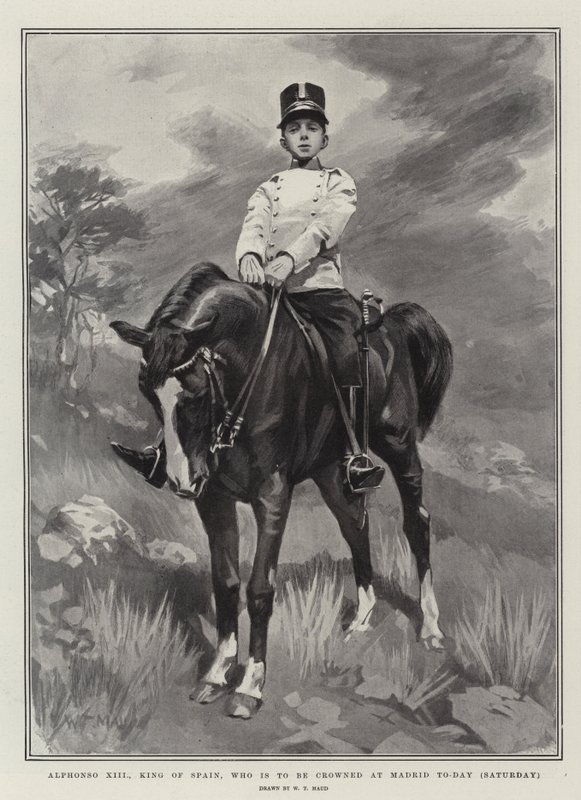 Alfonso XIII, Espanjan kuningas, joka kruunataan Madridissa tänään (lauantai) tekijältä William T. Maud