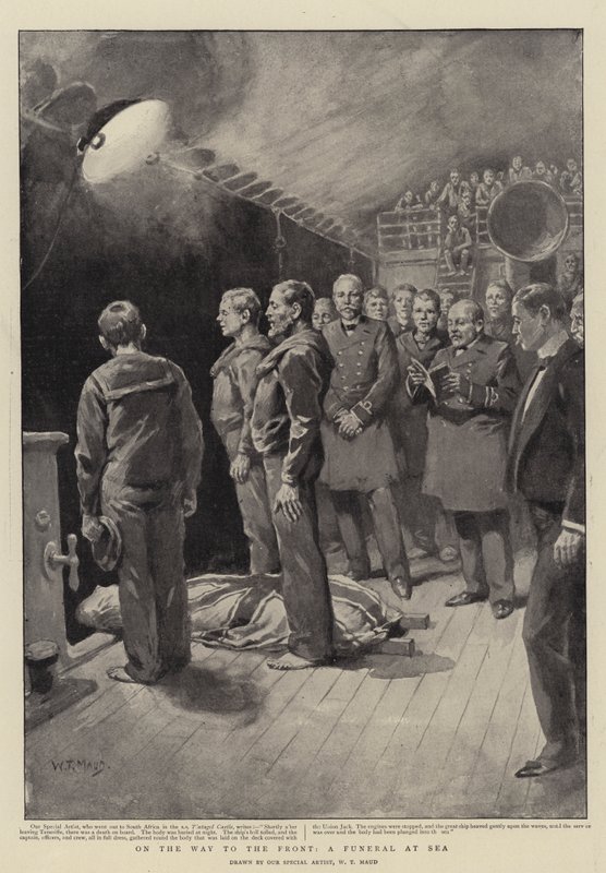 Matkalla rintamaan hautajaiset merellä tekijältä William T. Maud