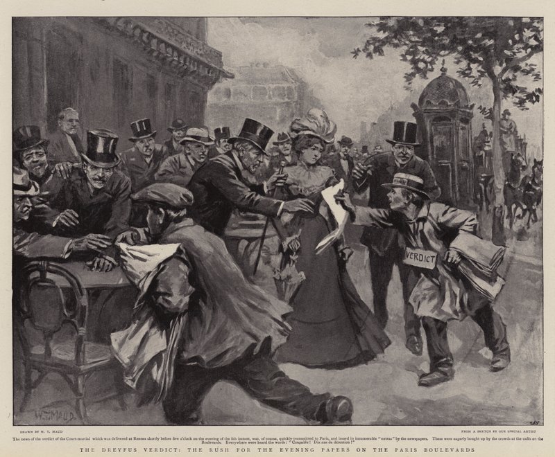 Dreyfusin tuomio, Rush for the Evening Papers Pariisin bulevardeilla tekijältä William T. Maud