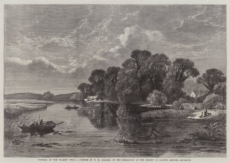 Summer on the Thames, British Artists Societyn näyttelyssä tekijältä William W. Gosling