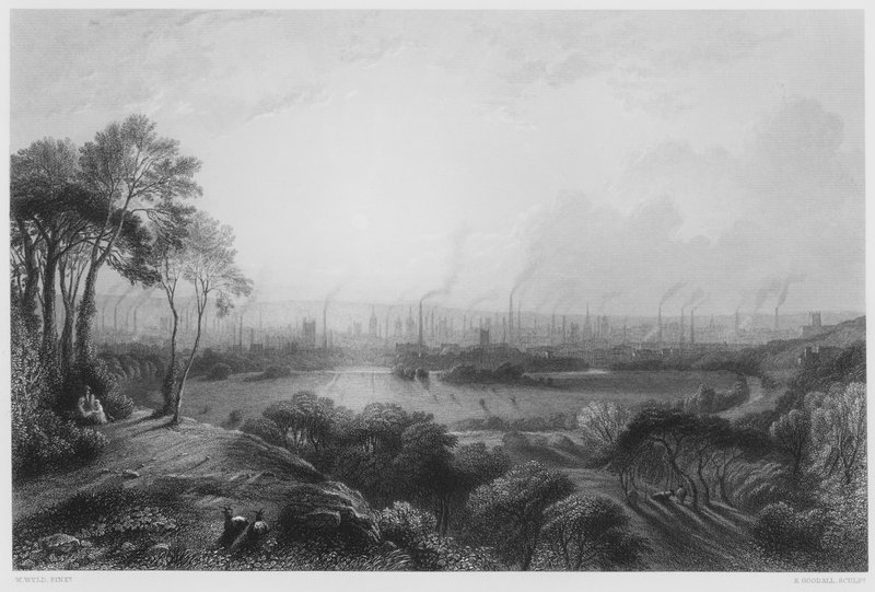Manchester, Kersal Moorista, kuvasta Royal Collectionissa tekijältä William Wyld