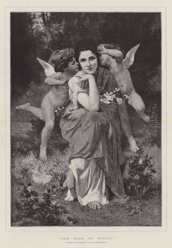Kevään laulu Pariisin näyttelyssä tekijältä William Adolphe Bouguereau