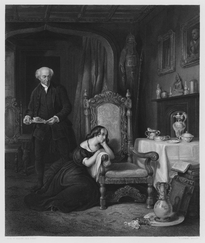The Empty Chair, Abbotsford, kuvasta Royal Collectionissa (kaiverrus) tekijältä William (after) Allan