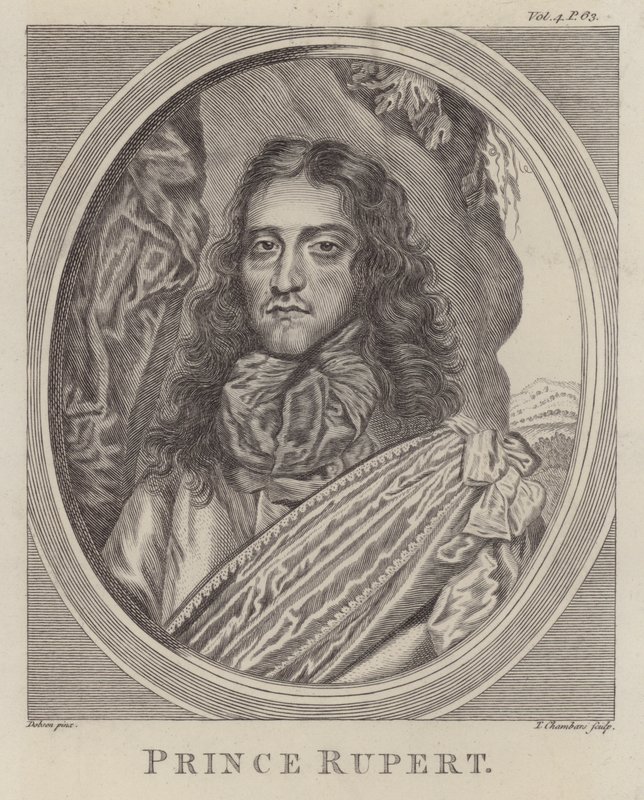 Reinin prinssi Rupert, saksalainen sotilas, joka taisteli Royalistien puolella Englannin sisällissodassa (kaiverrus) tekijältä William (after) Dobson