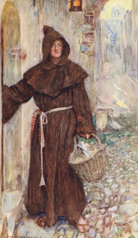Shakespearen Romeo ja Julia: II näytös, kohtaus III (värilitografia). tekijältä William (after) Hatherell