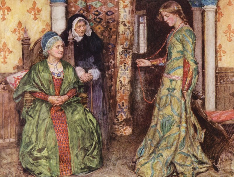 Shakespearen Romeo ja Julia: näytös I, kohtaus III (värilitografia). tekijältä William (after) Hatherell