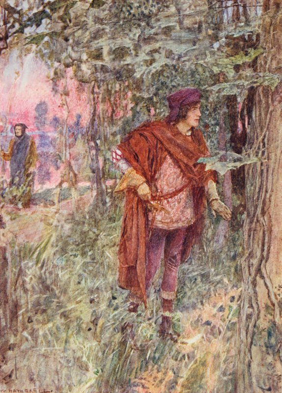 Shakespearen Romeo ja Julia: näytös I, kohtaus I (värilitografia). tekijältä William (after) Hatherell