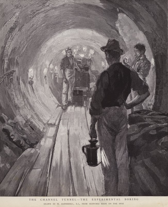 Kanaalitunneli - kokeellinen tylsyys (litho) tekijältä William (after) Hatherell