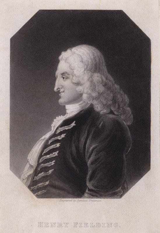 Henry Fielding, englantilainen kirjailija ja näytelmäkirjailija (kaiverrus) tekijältä William (after) Hogarth