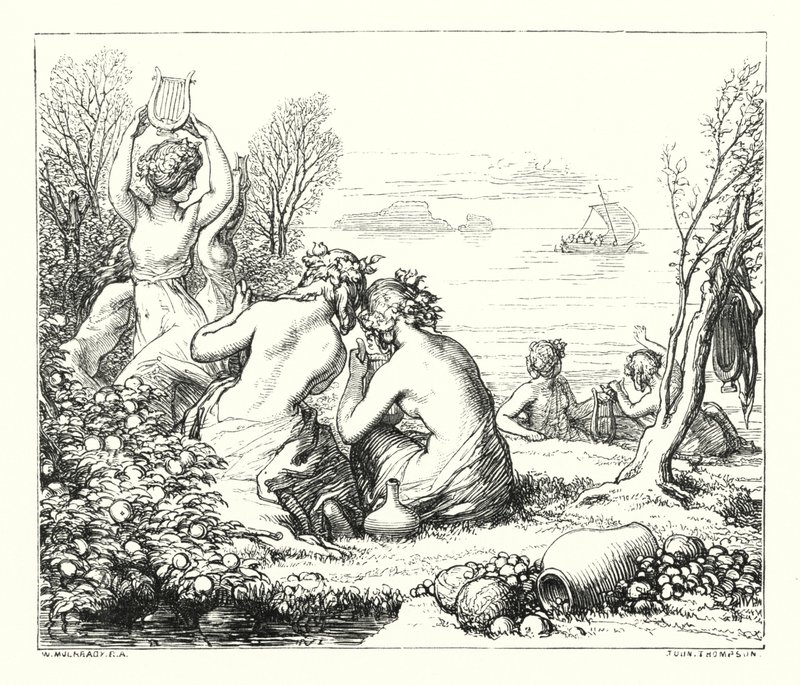 Merikeijut (kaiverrus) tekijältä William (after) Mulready