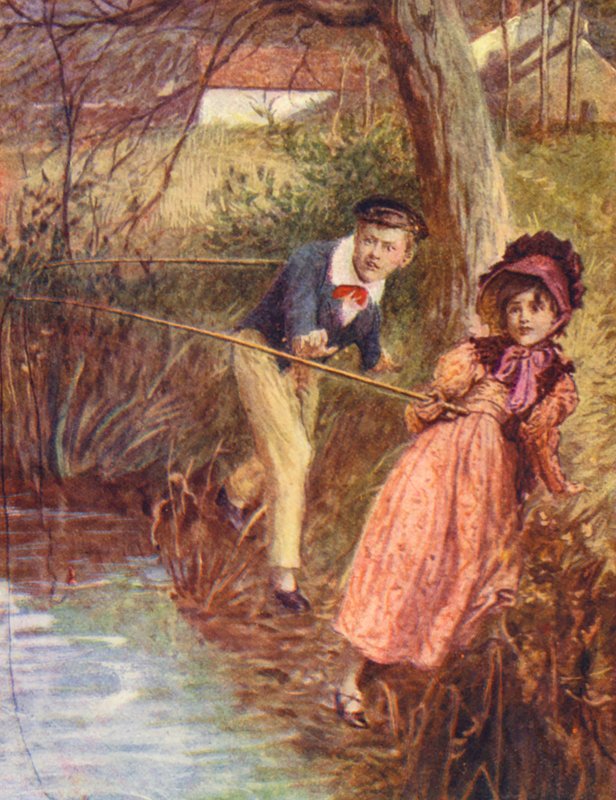 Kuvitus George Eliotin The Mill on the Floss -teokseen (värilitografia). tekijältä William (after) Rainey
