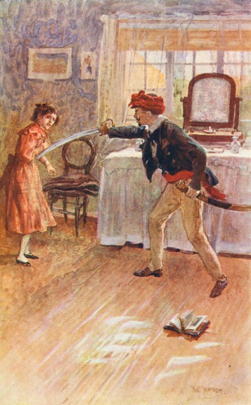 Kuvitus George Eliotin The Mill on the Floss -teokseen (värilitografia). tekijältä William (after) Rainey