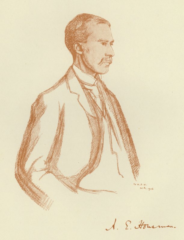 A E Housman, muotokuva (litho) tekijältä William (after) Rothenstein