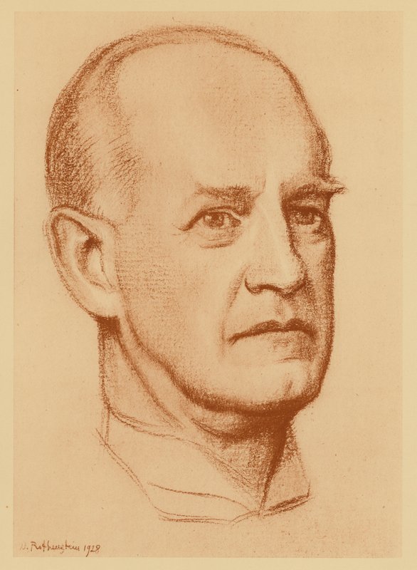 John Galsworthyn muotokuva (litografia) tekijältä William (after) Rothenstein
