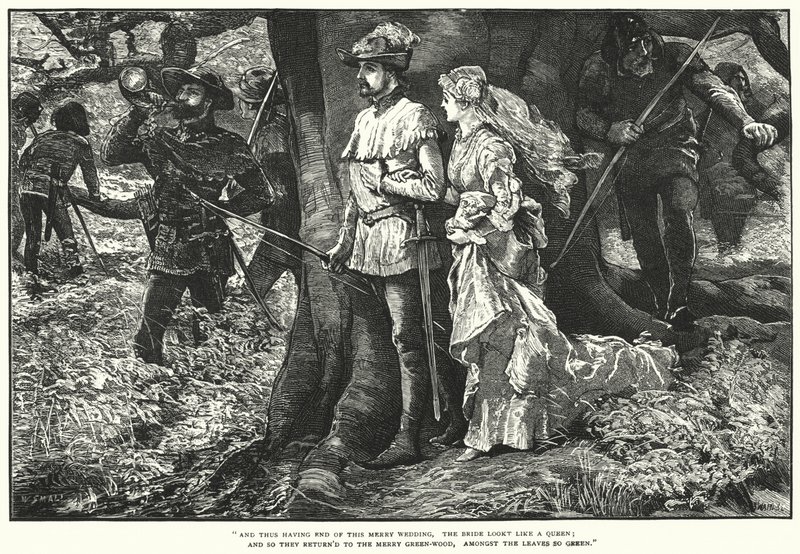 Robin Hood ja Allin A Dale (kaiverrus) tekijältä William (after) Small
