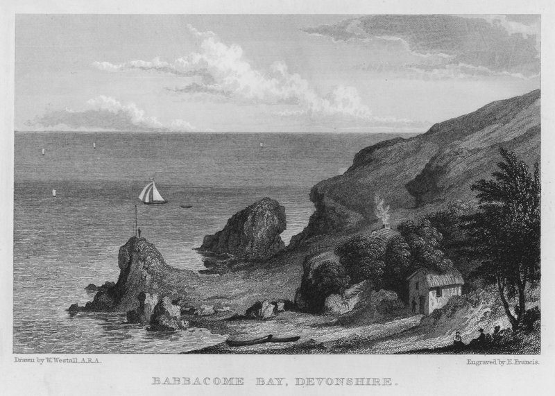 Babbacombe Bay, Devonshire (kaiverrus) tekijältä William (after) Westall
