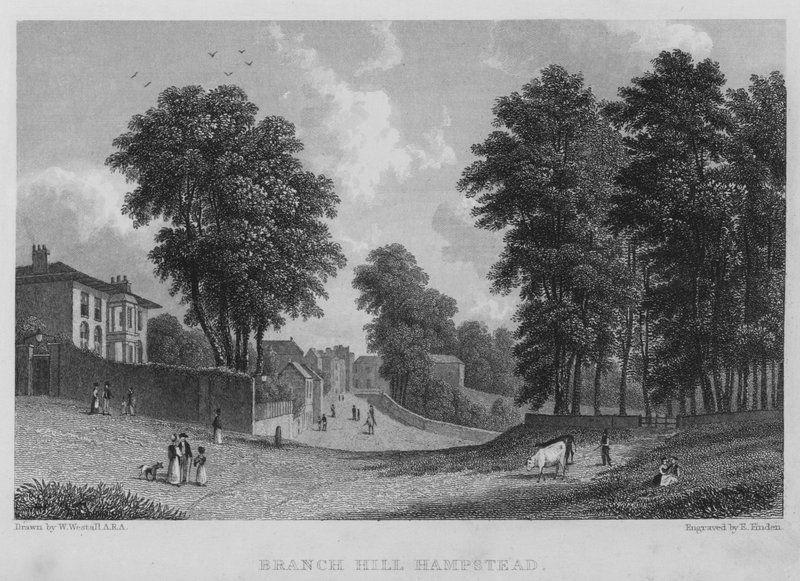 Branch Hill, Hampstead (kaiverrus) tekijältä William (after) Westall