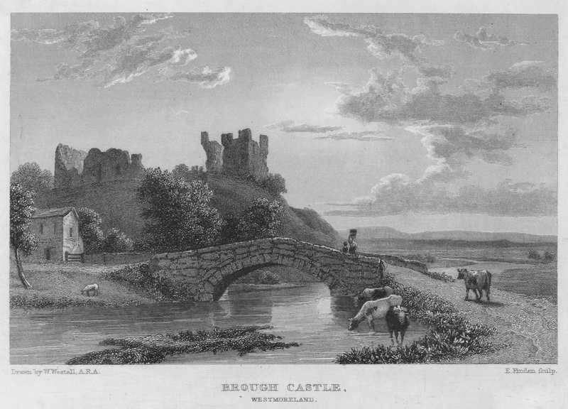 Brough Castle, Westmoreland (kaiverrus) tekijältä William (after) Westall