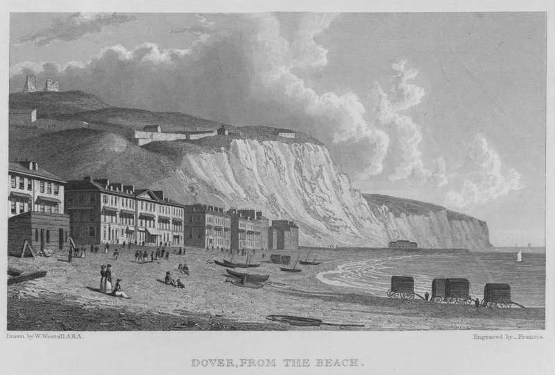 Dover, rannalta (kaiverrus) tekijältä William (after) Westall
