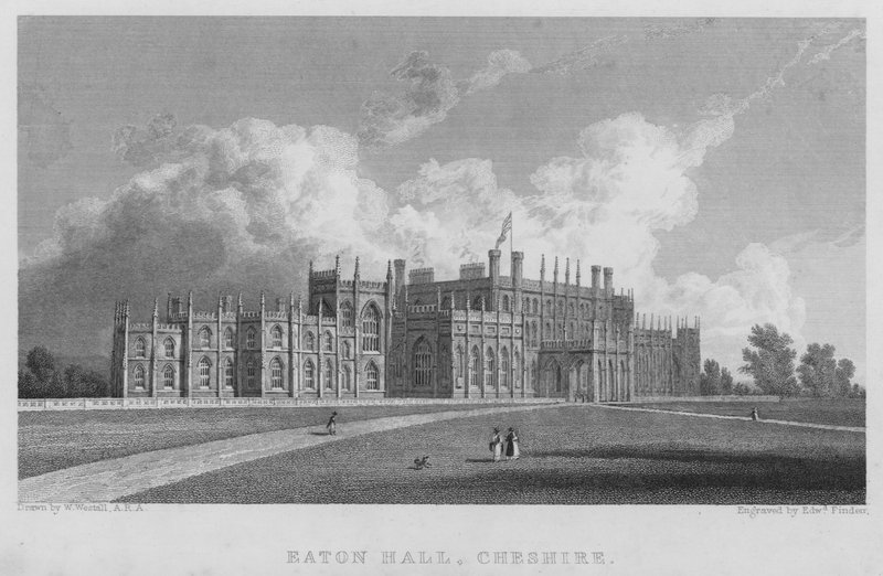 Eaton Hall, Cheshire (engraving) tekijältä William (after) Westall