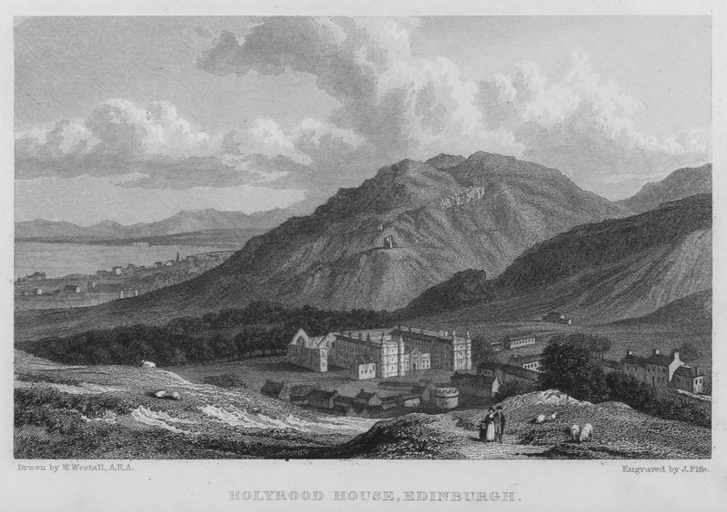 Holyrood House, Edinburgh (kaiverrus) tekijältä William (after) Westall