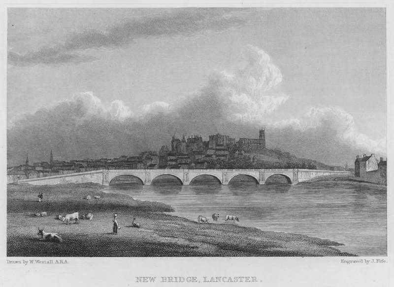 New Bridge, Lancaster (kaiverrus) tekijältä William (after) Westall