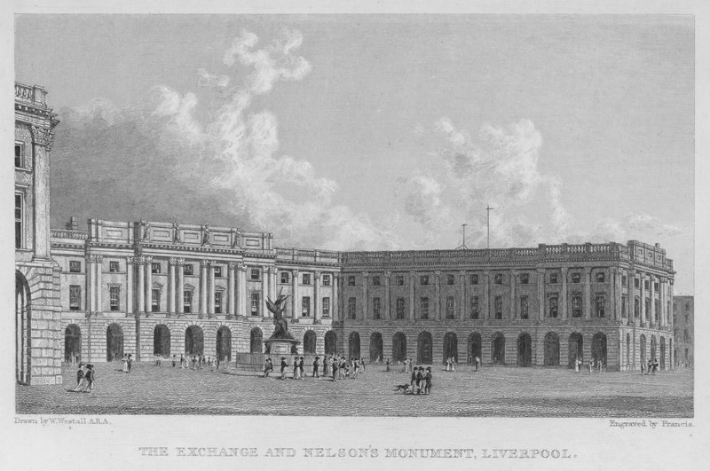 Pörssi ja Nelsonin muistomerkki, Liverpool (kaiverrus) tekijältä William (after) Westall