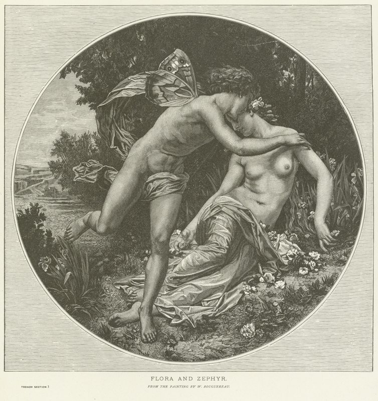 Flora ja Zephyr tekijältä William Adolphe Bouguereau