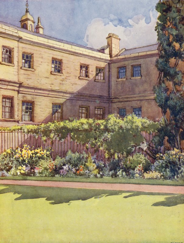 Trinity College puutarhasta (värilitro) tekijältä William Ainsworth Wildman