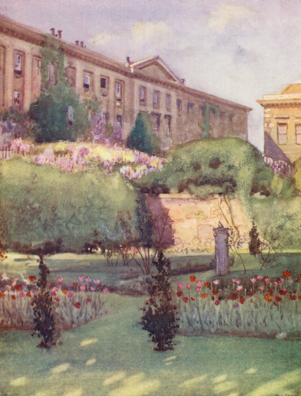 Worcester College Provostin puutarhasta (värilitro). tekijältä William Ainsworth Wildman