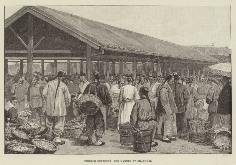 Kiinan luonnokset, Shanghain markkinat tekijältä William Barnes Wollen
