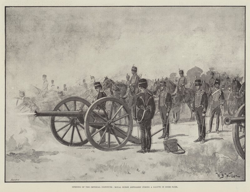 Imperial Instituten avaaminen, Royal Horse Artillery ampui tervehdyksen Hyde Parkissa tekijältä William Barnes Wollen