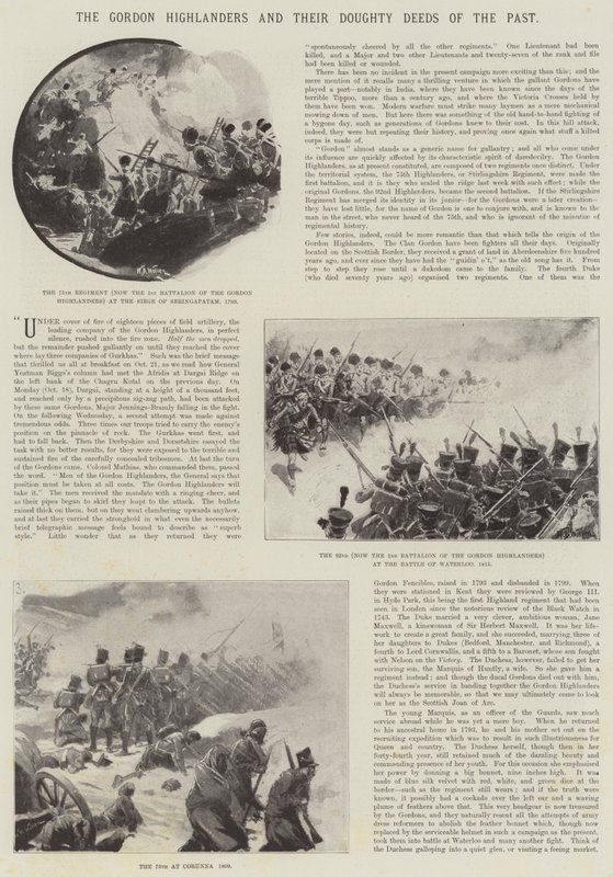 Gordon Highlanders ja heidän menneisyyden taitavat tekonsa tekijältä William Barnes Wollen