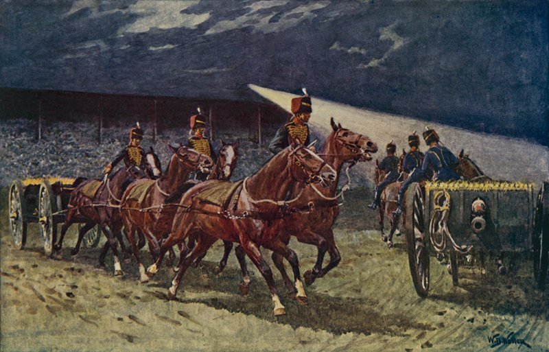 Royal Horse Artillery ajaa valonheittimen tatuointiin tekijältä William Barnes Wollen