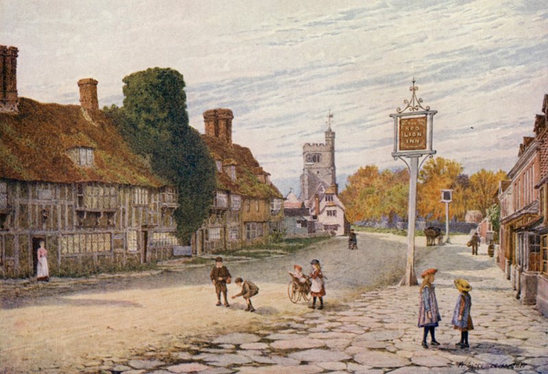 Biddenden (värilitografia) tekijältä William Biscombe Gardner