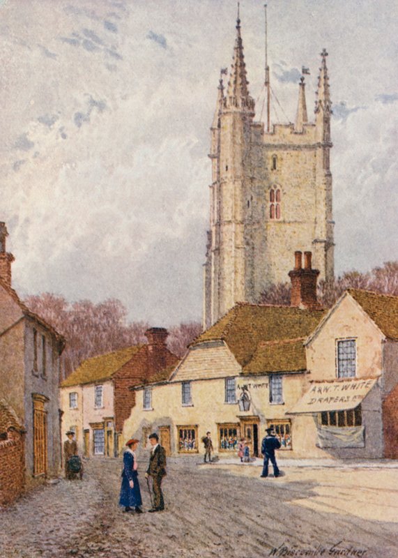 Coronation Square, Lydd (värilitografia) tekijältä William Biscombe Gardner