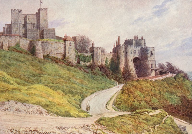 Doverin linna Castle Hillin kukkulalta (värilitro) tekijältä William Biscombe Gardner