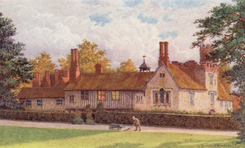 Ightham Mote terassilta (värilitro) tekijältä William Biscombe Gardner