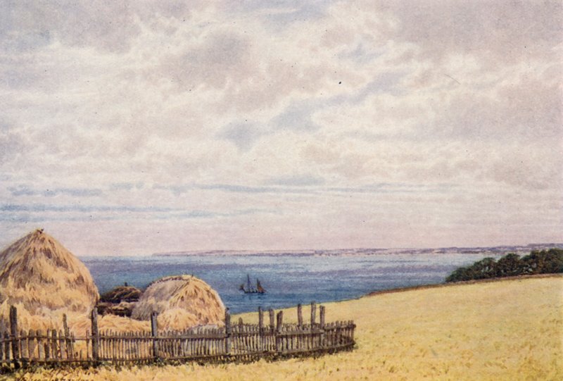 Katse Pegwell Bayn poikki Ramsgaten puolelta (värilitro). tekijältä William Biscombe Gardner