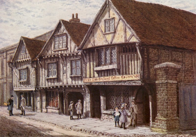 Vanhoja taloja West Streetillä, Faversham (värilitra) tekijältä William Biscombe Gardner