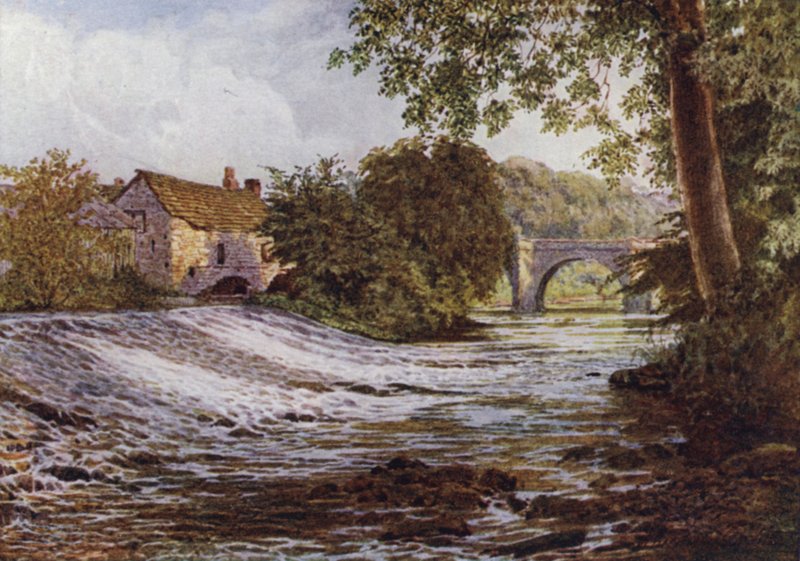 On the Derwent, Baslow (väri litho) tekijältä William Biscombe Gardner