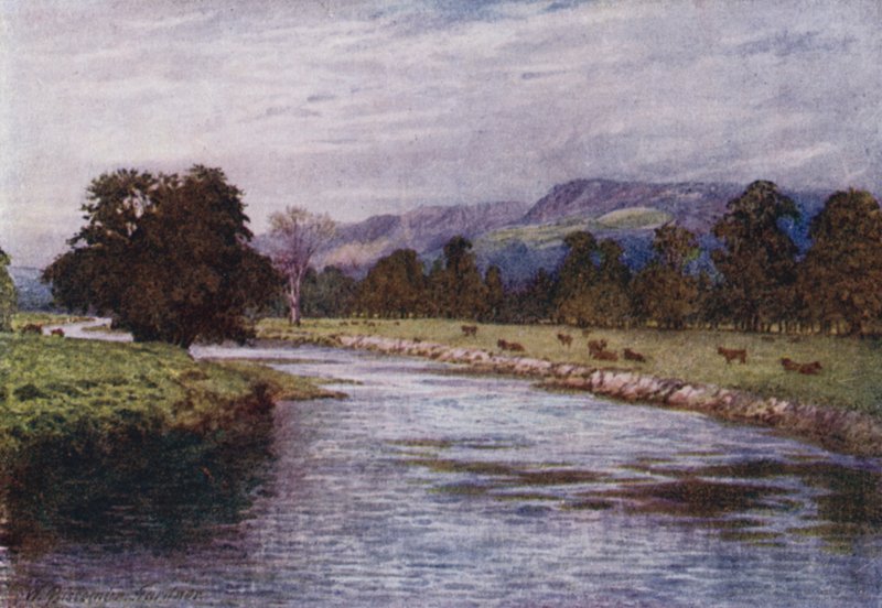 Derwentissä, Chatsworth Parkissa (väri litho) tekijältä William Biscombe Gardner
