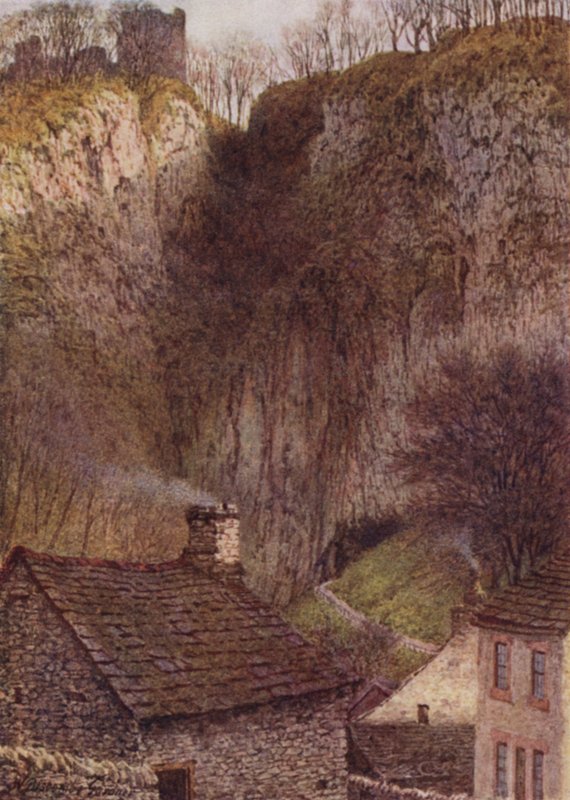 Peverilin linna, Peak Cavern Gorge, Castleton tekijältä William Biscombe Gardner