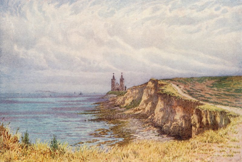 Reculver lännestä (värilitografia) tekijältä William Biscombe Gardner