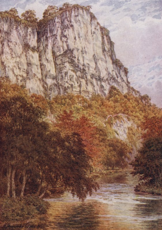 High Tor, Matlock (väri litho) tekijältä William Biscombe Gardner